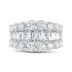 14K White Gold Lab Grown Diamond 4 Ct.Tw. Round and Baguette Fashion Ring
