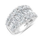 14K White Gold Lab Grown Diamond 4 Ct.Tw. Round and Baguette Fashion Ring