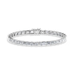 14K White Gold 15 Ct.Tw. Emerald Horizontal Shape Lab Grown Diamond Tennis Bracelet