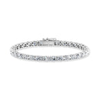 14K White Gold 8 Ct.Tw. Oval Horizontal Shape Lab Grown Diamond Tennis Bracelet