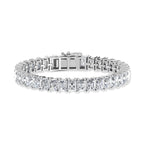 14K White Gold 19 Ct.Tw. Radiant Vertical Shape Lab Grown Diamond Tennis Bracelet