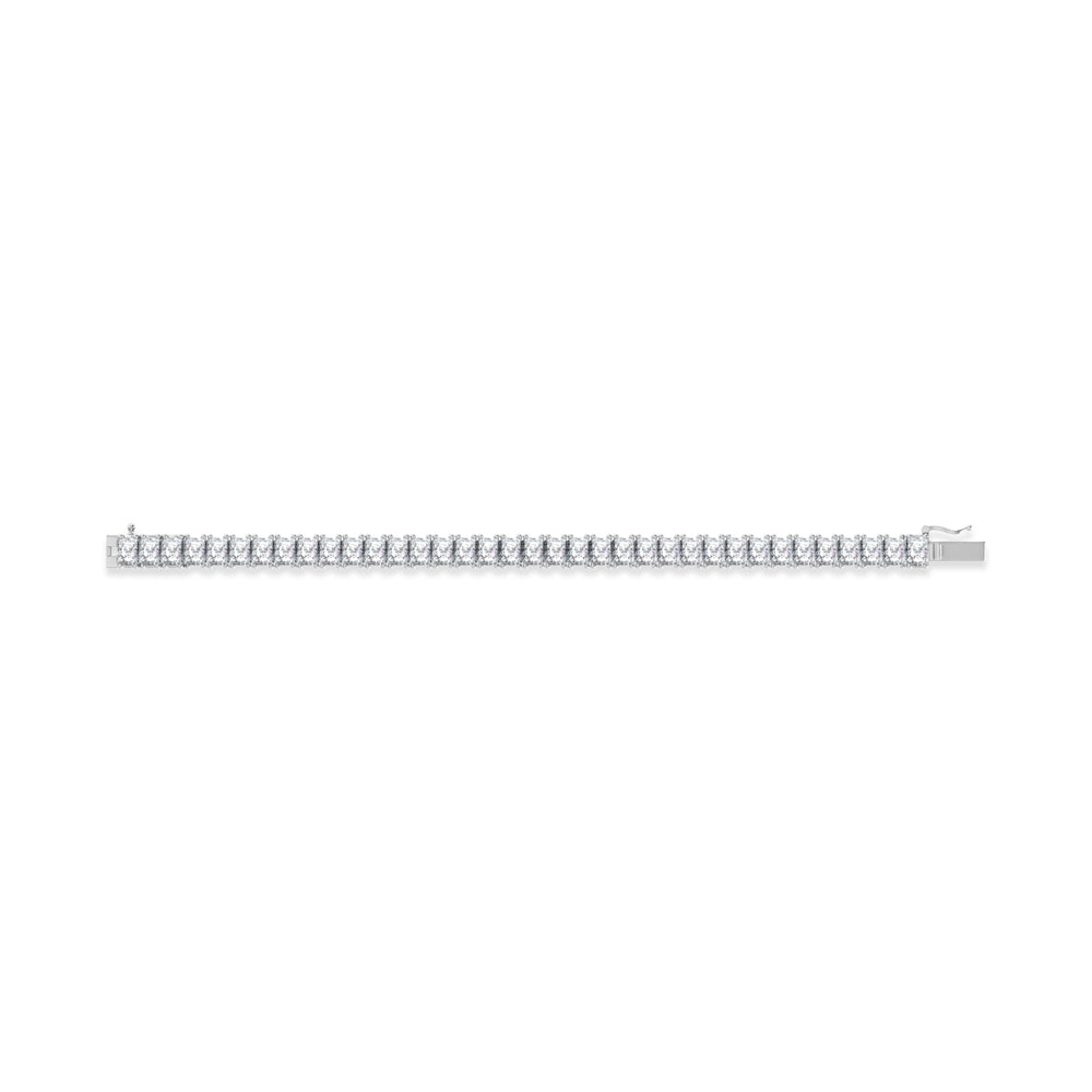 14K White Gold 19 Ct.Tw. Radiant Vertical Shape Lab Grown Diamond Tennis Bracelet