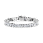 14K White Gold 12 Ct.Tw. Radiant Vertical Shape Lab Grown Diamond Tennis Bracelet