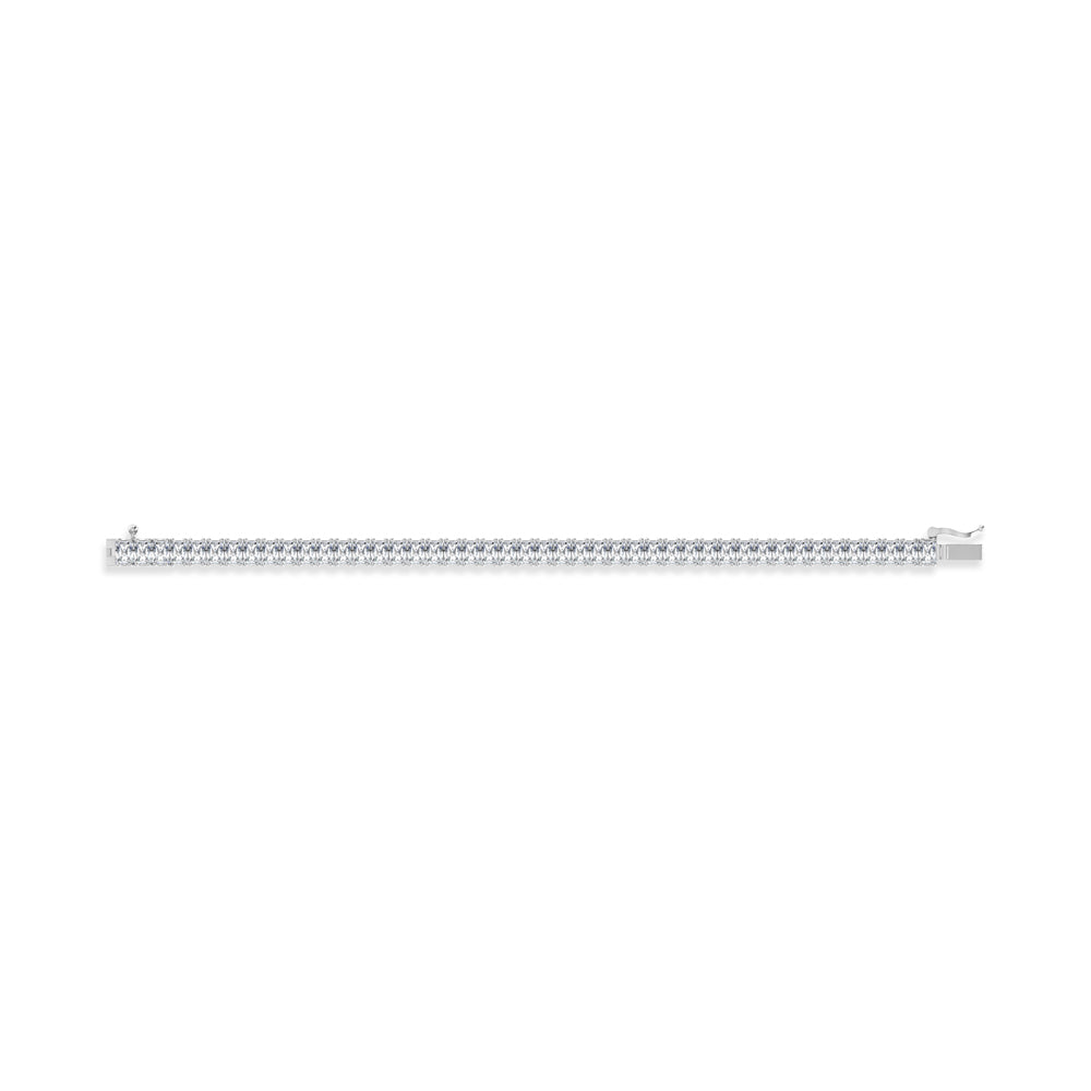 14K White Gold 12 Ct.Tw. Radiant Vertical Shape Lab Grown Diamond Tennis Bracelet