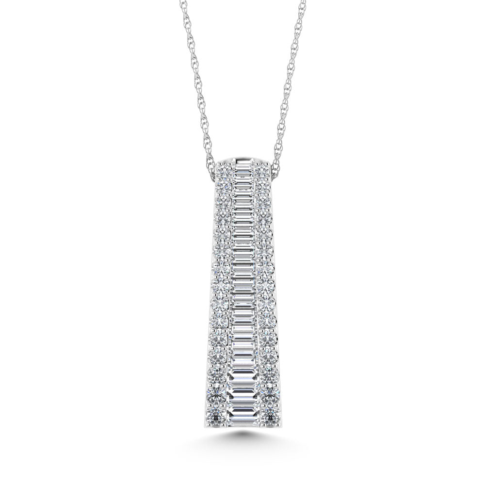 14K White Gold 2 Ct.Tw. Lab Grown Diamond Slide Pendant