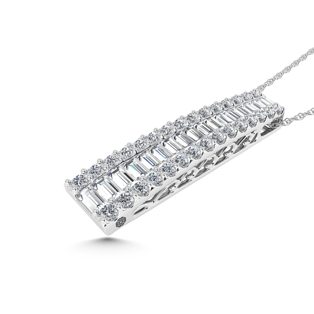 14K White Gold 2 Ct.Tw. Lab Grown Diamond Slide Pendant