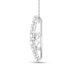 14K White Gold 4 Ct.Tw. Round and Baguette Lab Grown Diamond  Fashion Pendant