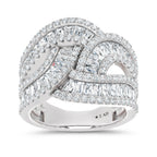 14K White Gold Lab Grown Diamond 2 3/8 Ct.Tw. Round and Tapper Fashion Ring