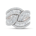 14K White Gold Lab Grown Diamond 2 3/8 Ct.Tw. Round and Tapper Fashion Ring