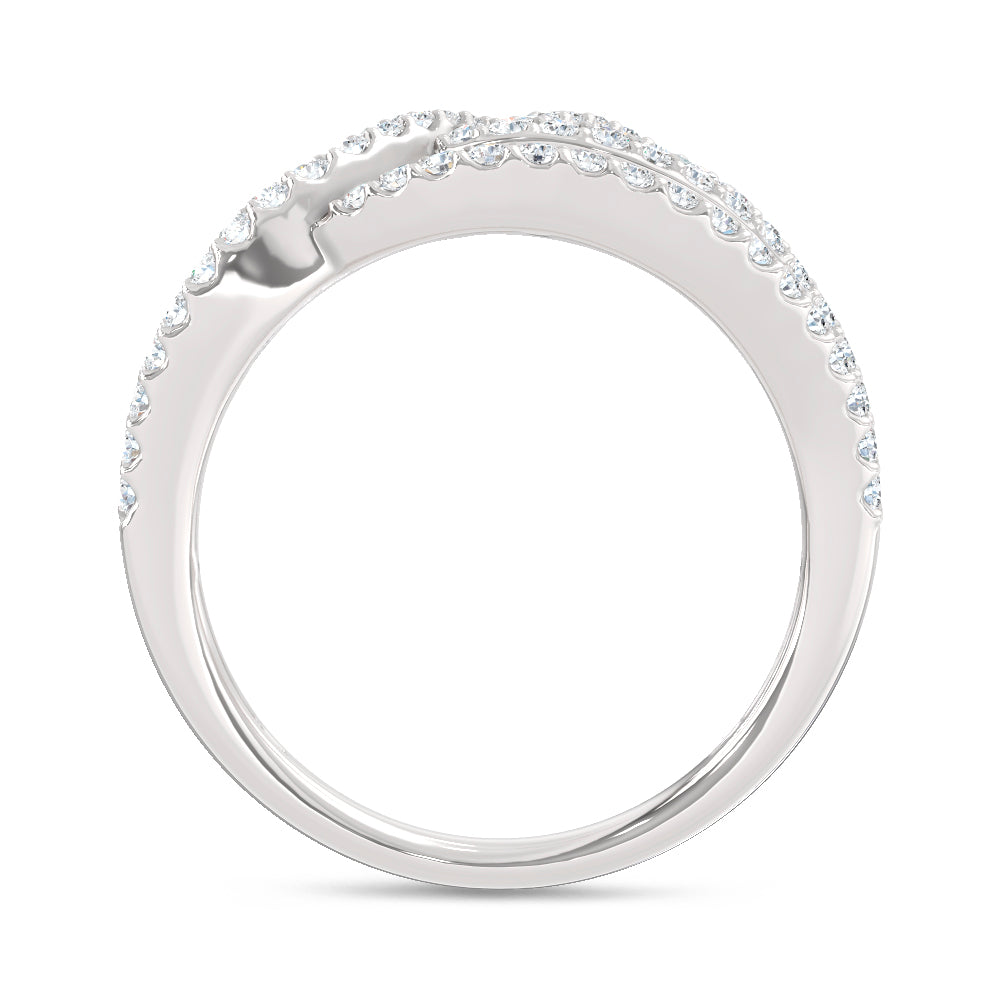 14K White Gold Lab Grown Diamond 2 3/8 Ct.Tw. Round and Tapper Fashion Ring