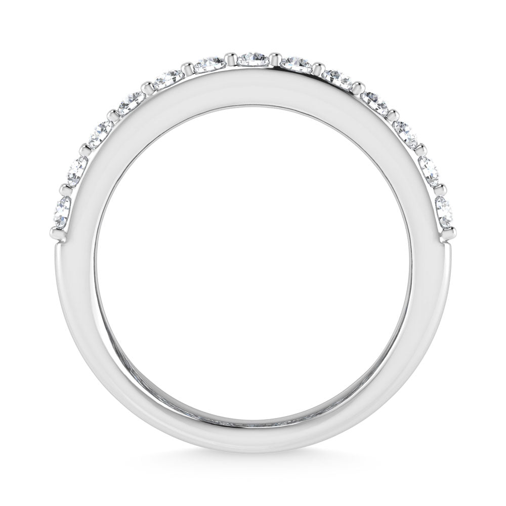 14K White Gold 3 Ct.Tw. Lab Grown Diamond Round and Baguette Cut Fashion Ring