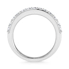 14K White Gold 3 Ct.Tw. Lab Grown Diamond Round and Baguette Cut Fashion Ring