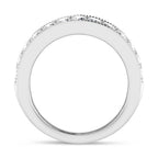 14K White Gold 3 1/8 Ct.Tw. Lab Grown Diamond Round and Baguette Fashion Band