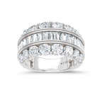 14K White Gold Lab Grown Diamond 3 3/4 Ct.Tw. Round amd Baguette Fashion Ring