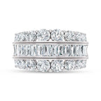 14K White Gold Lab Grown Diamond 3 3/4 Ct.Tw. Round amd Baguette Fashion Ring
