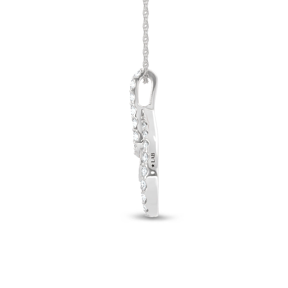 14K White Gold Lab Grown Diamond  2 Ct.Tw. Fashion Pendant