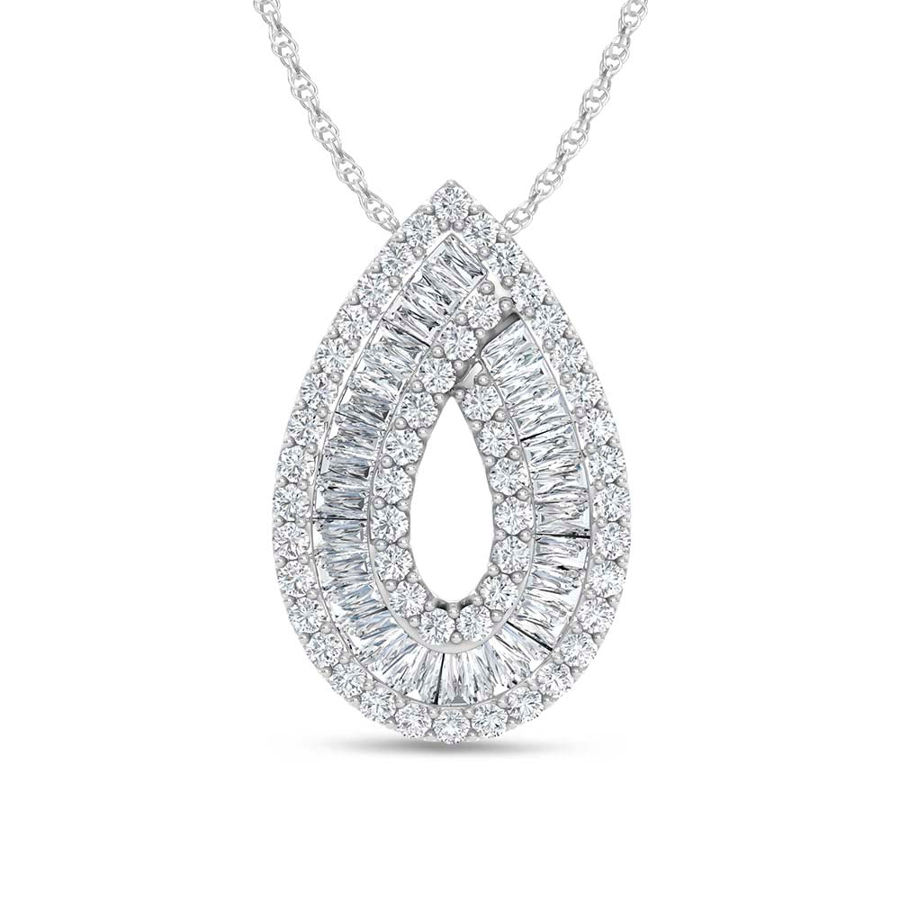 14K White Gold Lab Grown Diamond 3 Ct.Tw. Fashion Pendant