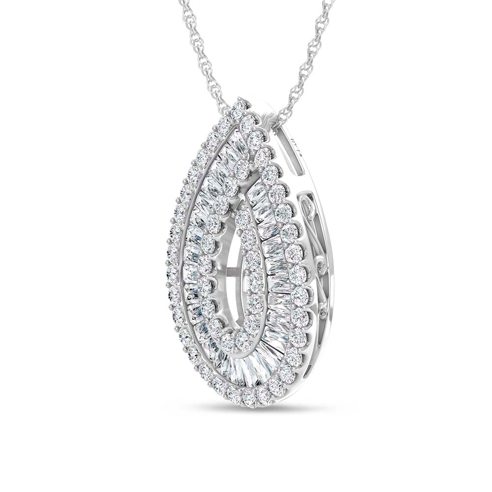 14K White Gold Lab Grown Diamond 3 Ct.Tw. Fashion Pendant