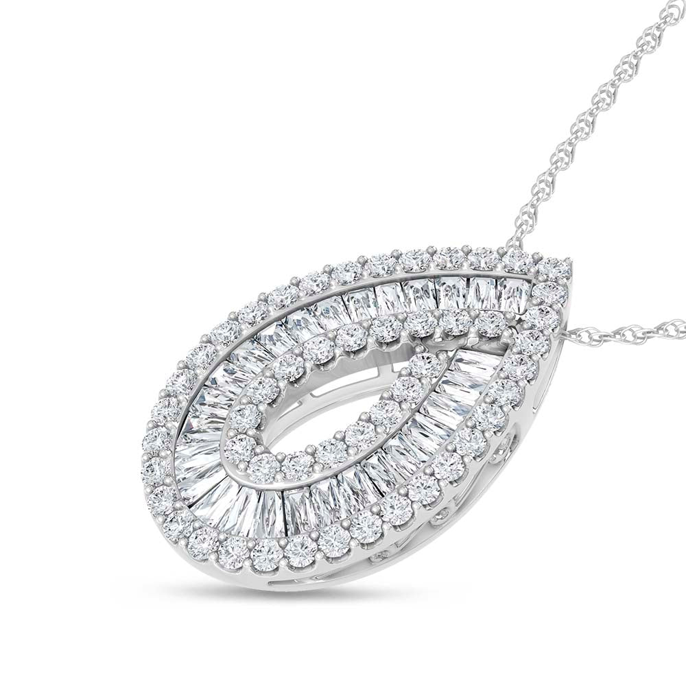 14K White Gold Lab Grown Diamond 3 Ct.Tw. Fashion Pendant
