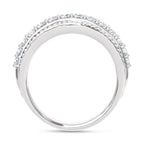 14K White Gold Lab Grown Diamond 2 1/2 Ct.Tw. Round and Baugette Fashion Ring