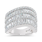 14K White Gold Lab Grown Diamond 2 1/2 Ct.Tw. Round and Tapper Fashion Ring
