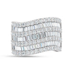 14K White Gold Lab Grown Diamond 2 1/2 Ct.Tw. Round and Tapper Fashion Ring