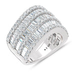 14K White Gold Lab Grown Diamond 2 1/2 Ct.Tw. Round and Tapper Fashion Ring