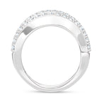 14K White Gold Lab Grown Diamond 2 1/2 Ct.Tw. Round and Tapper Fashion Ring
