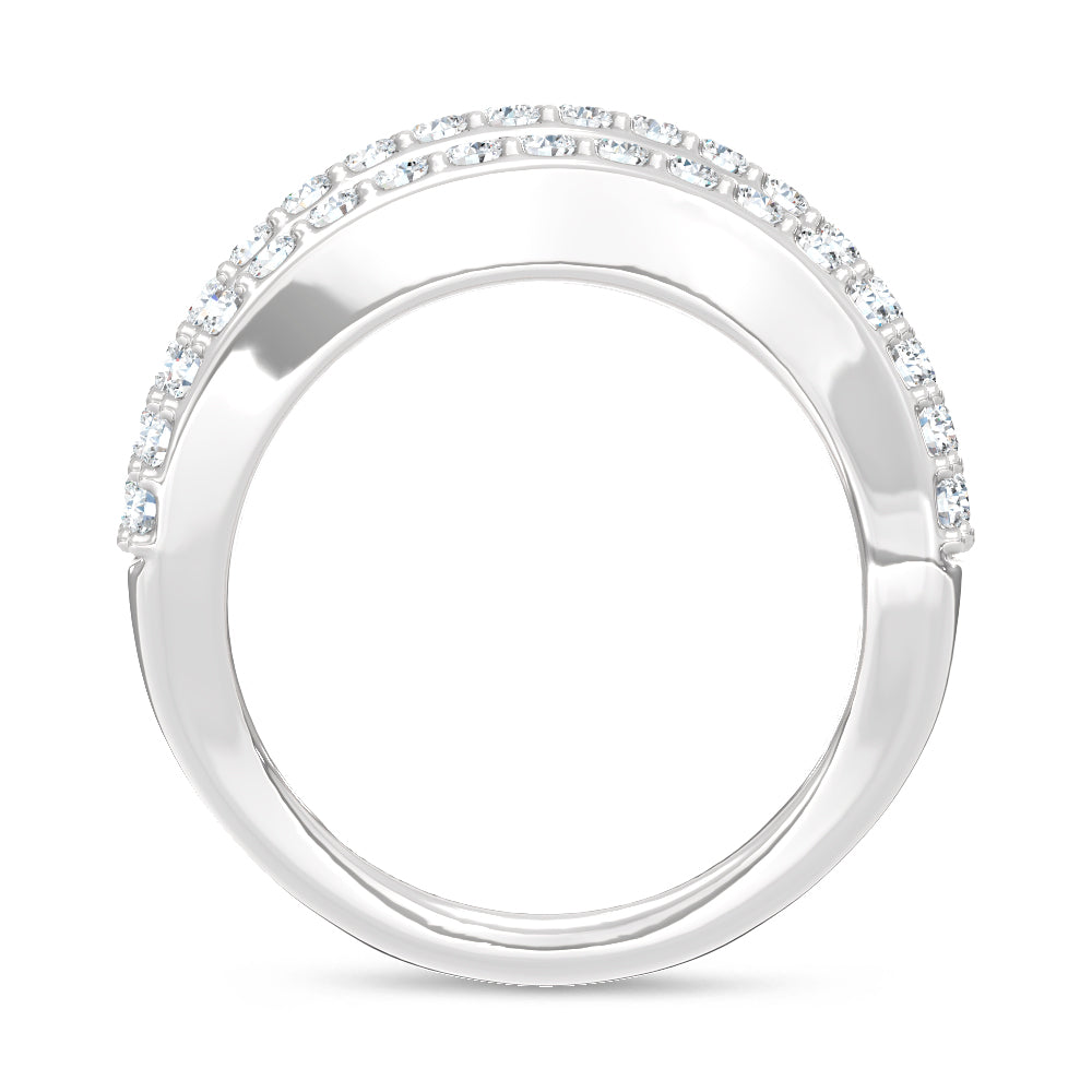 14K White Gold Lab Grown Diamond 2 1/2 Ct.Tw. Round and Tapper Fashion Ring