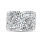 14K White Gold Lab Grown Diamond 2 1/4 Ct.Tw. Round and Tapper Fashion Ring