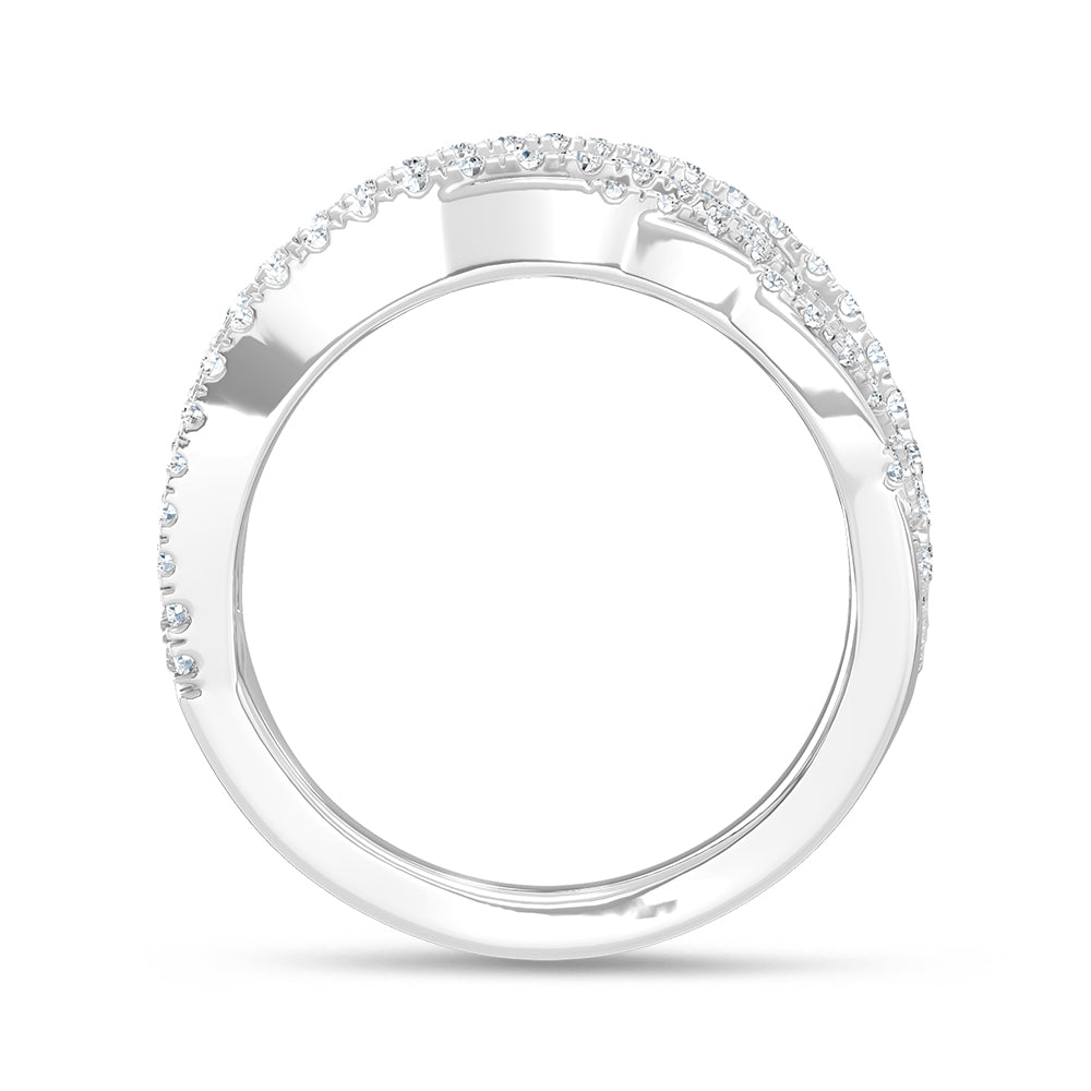 14K White Gold Lab Grown Diamond 2 1/4 Ct.Tw. Round and Tapper Fashion Ring