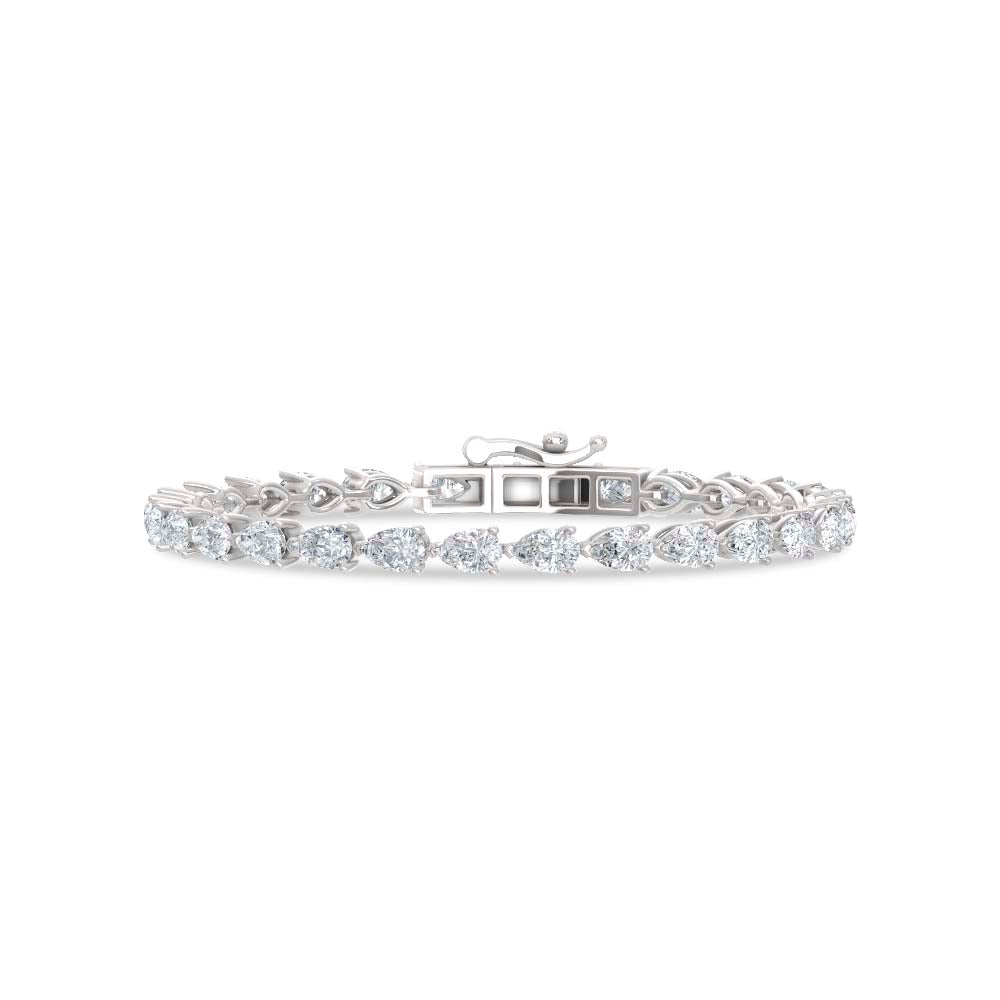14K White Gold Lab Grown Diamond 15 Ct.Tw. Pear Shape Fancy Bracelet