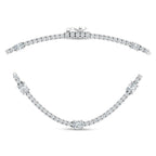 14K White Gold Lab Grown Diamond 7 1/2 Ct.Tw. Round and Oval Emerald Fashion Necklace