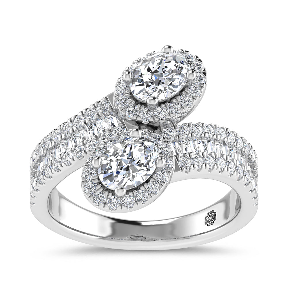 14K White Gold 1 1/2 Ct.Tw. Lab Grown Diamond Fashion Ring