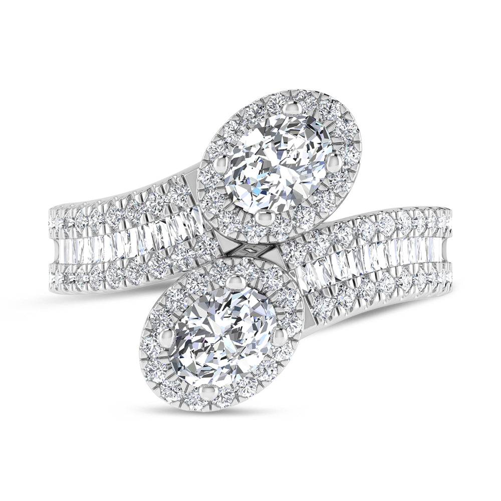 14K White Gold 1 1/2 Ct.Tw. Lab Grown Diamond Fashion Ring