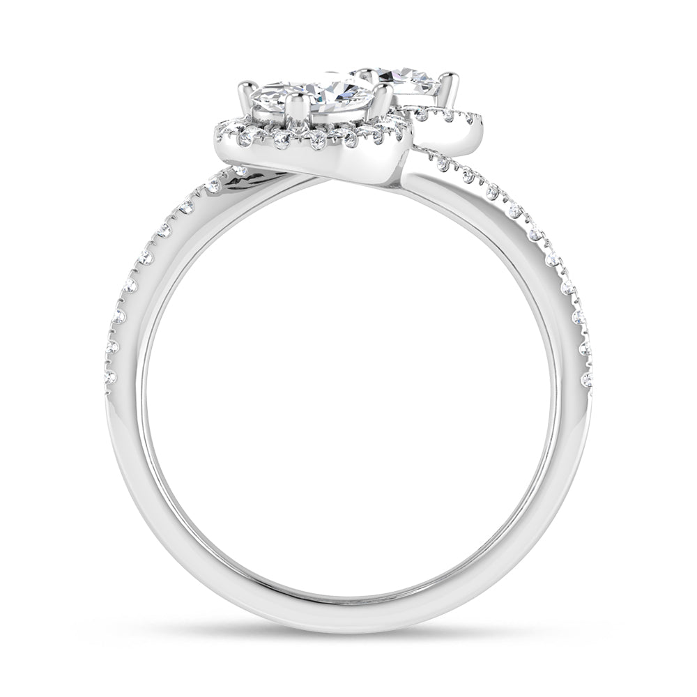 14K White Gold 1 1/2 Ct.Tw. Lab Grown Diamond Fashion Ring