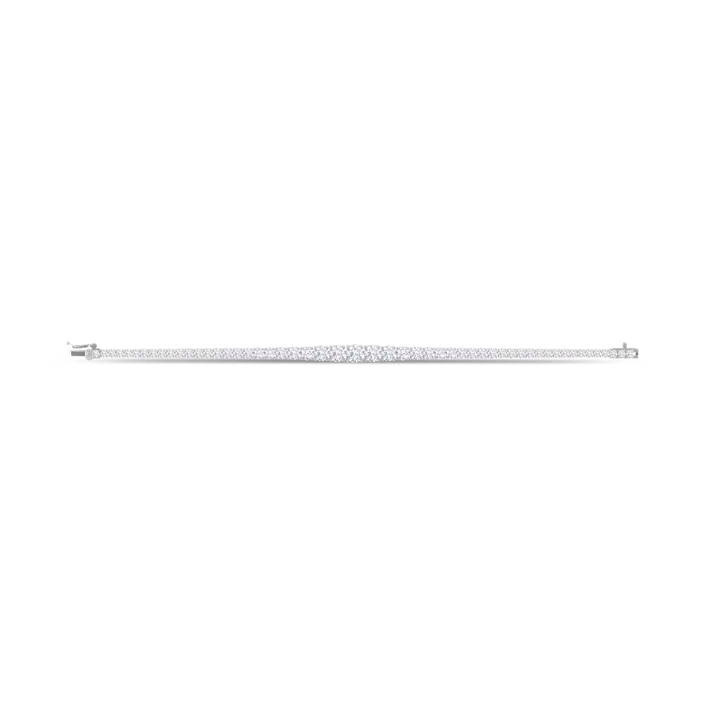 14K White Gold Lab Grown Diamond 7 Ct.Tw. Gratuating Bracelet