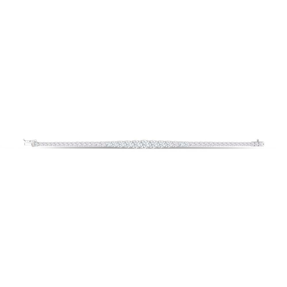 14K White Gold Lab Grown Diamond 10 Ct.Tw. Gratuating Bracelet