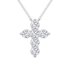 14K White Gold 1 Ct.Tw. Lab Grown Diamond Cross Pendant