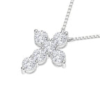 14K White Gold 1 Ct.Tw. Lab Grown Diamond Cross Pendant