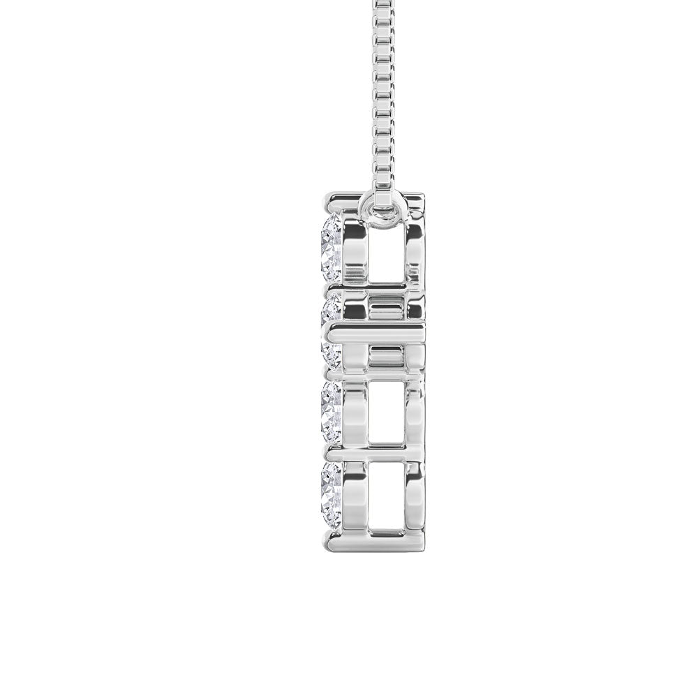 14K White Gold 1 Ct.Tw. Lab Grown Diamond Cross Pendant