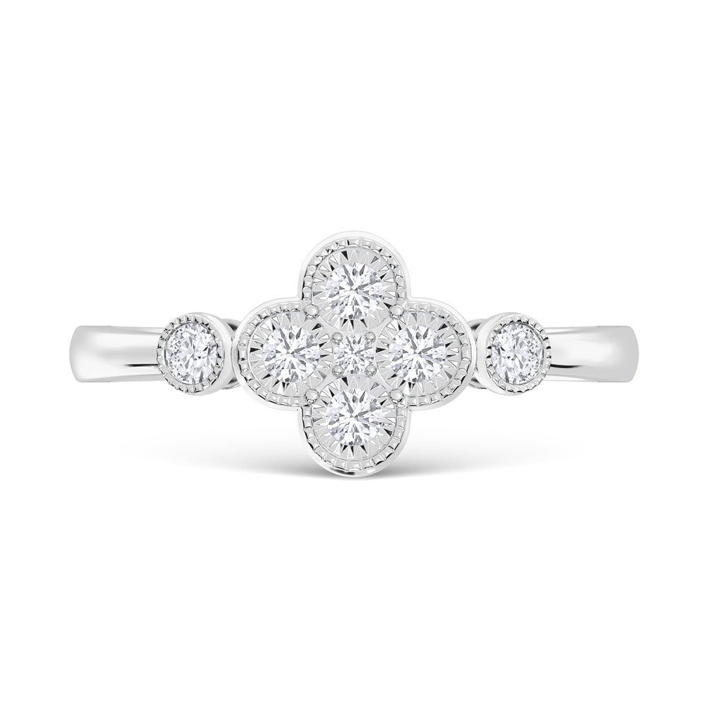 10K White Gold Lab Grown Diamond 1/4 Ct.Tw. Fashion Ring