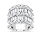 14K White Gold Lab Grown Diamond  4 Ct.Tw. Round and Baguette Fashion Ring