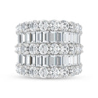 14K White Gold Lab Grown Diamond  4 Ct.Tw. Round and Baguette Fashion Ring