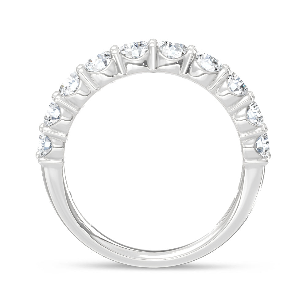 14K White Gold Lab Grown Diamond  4 Ct.Tw. Round and Baguette Fashion Ring