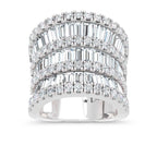14K White Gold Lab Grown Diamond Round and Tapper 5 Ct.Tw. Fashion Ring