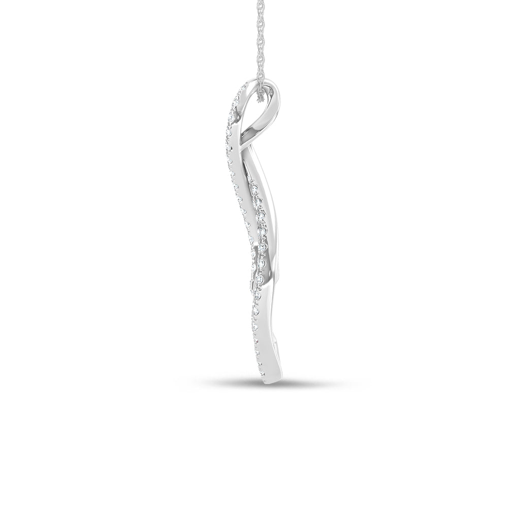 14K White Gold Lab Grown Diamond 2 Ct.Tw. Fashion Pendant