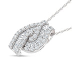 14K White Gold Lab Grown Diamond  1 1/2 Ct.Tw. Roud and Tapper Fashion Pendant