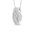 14K White Gold Lab Grown Diamond  1 1/2 Ct.Tw. Roud and Tapper Fashion Pendant