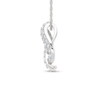 14K White Gold Lab Grown Diamond  1 1/2 Ct.Tw. Roud and Tapper Fashion Pendant